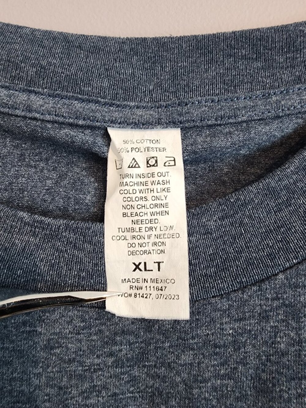 2/$15 American Vintage Blue Tee - Men's Extra Large Tall - Picture 3 of 3